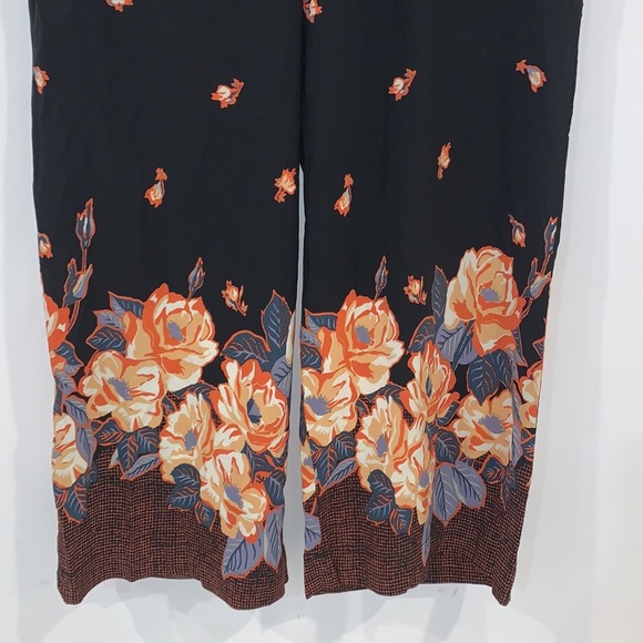 Anthropologie Black Blake Floral Print Trousers size Medium - Picture 7 of 16